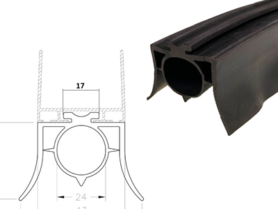 Bodemrubber voor luchtschakelaar (25 mm)