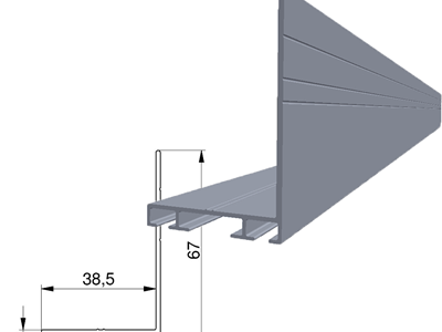 L-profiel zonder lip voor 40 - 42 mm panelen