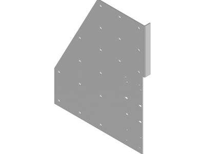 Verstevigingsplaat voor bodemconsole RECHTS